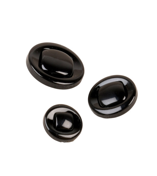 Black round shank button