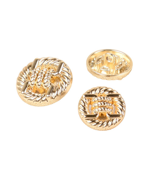 Round gold alloy button