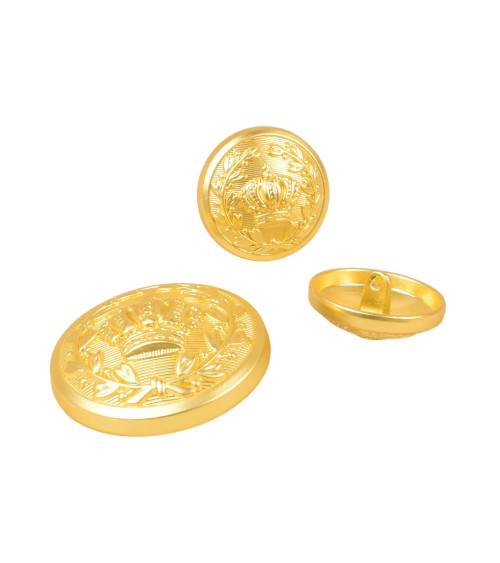 Set of 6 round flat gold buttons