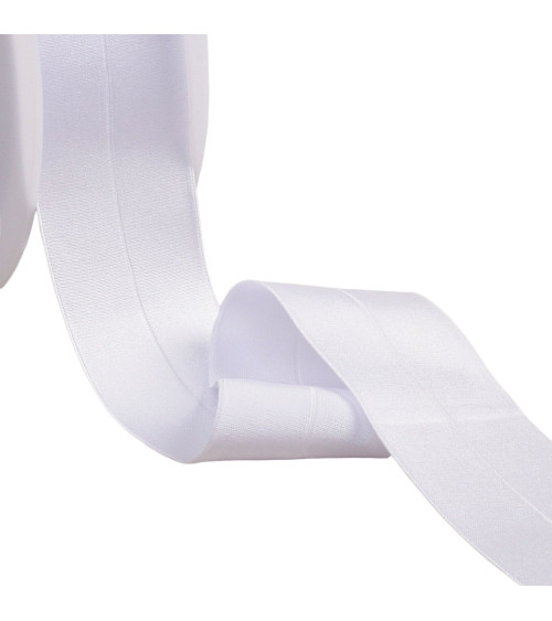 45mm white pre-folded satin elastic by the meter