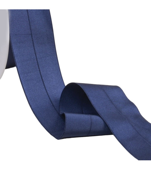 45mm navy blue pre-folded satin elastic by the meter