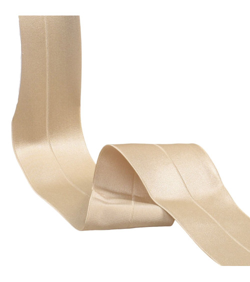 Pre-folded satin elastic 45mm beige by the meter