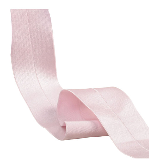 Pre-folded satin elastic 45mm light pink by the meter