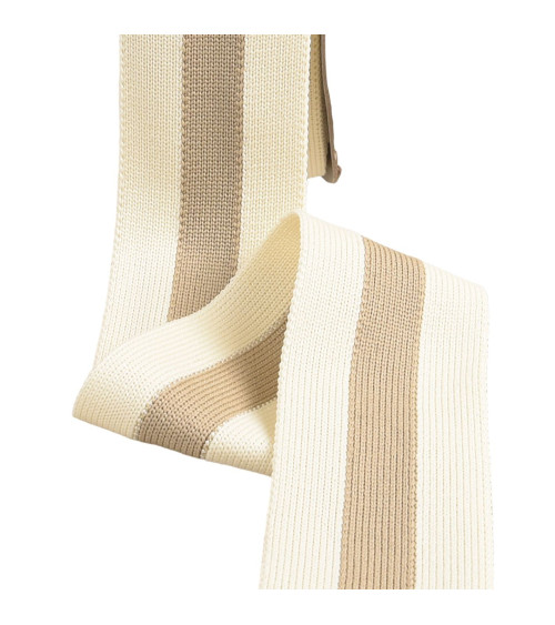 Treccia elasticizzata bicolore 40 mm beige/ecru al metro