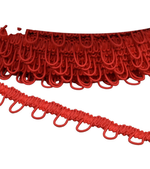 17mm red elastic braid trim by the meter