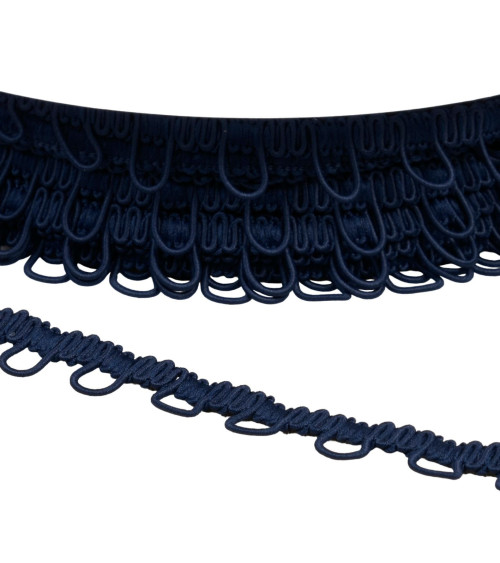 Treccia elastica blu navy da 17 mm al metro