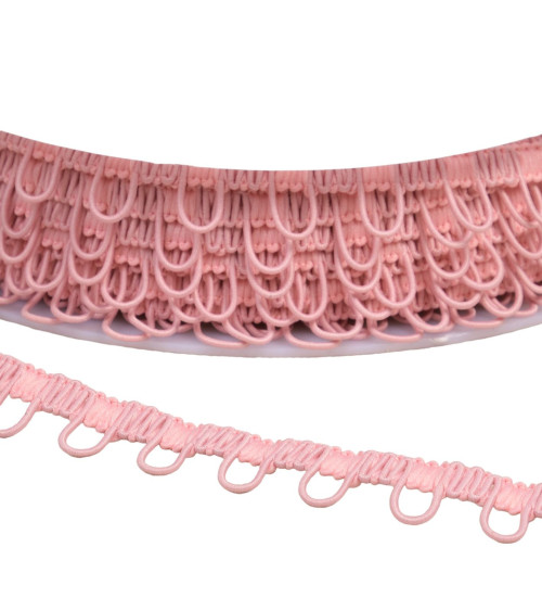 17mm light pink elastic braid trim by the meter