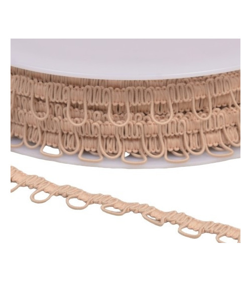 17mm flesh-colored elastic braid trim by the meter