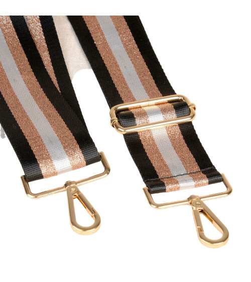 Two-tone strap shoulder strap 50x140cm black/bronze