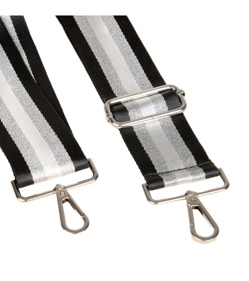 Two-tone strap shoulder strap 50x140cm black/silver