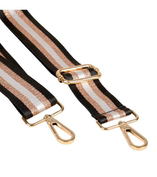 Two-tone strap shoulder strap 40x140cm black/bronze