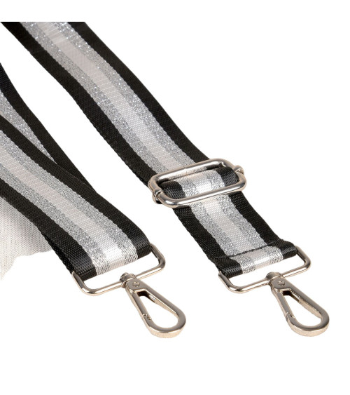 Two-tone strap shoulder strap 40x140cm black/silver