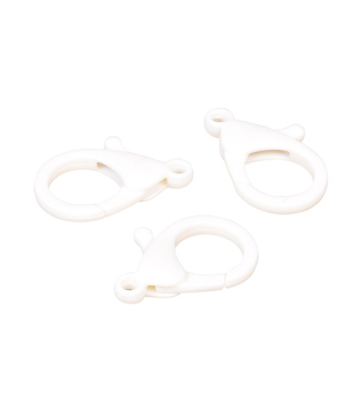 Set of 4 plastic carabiners 35x25mm white