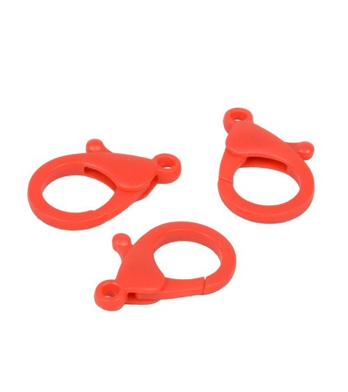 Set of 4 plastic carabiners 35x25mm red