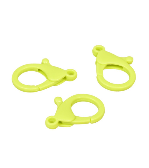 Set of 4 plastic carabiners 35x25mm anise green