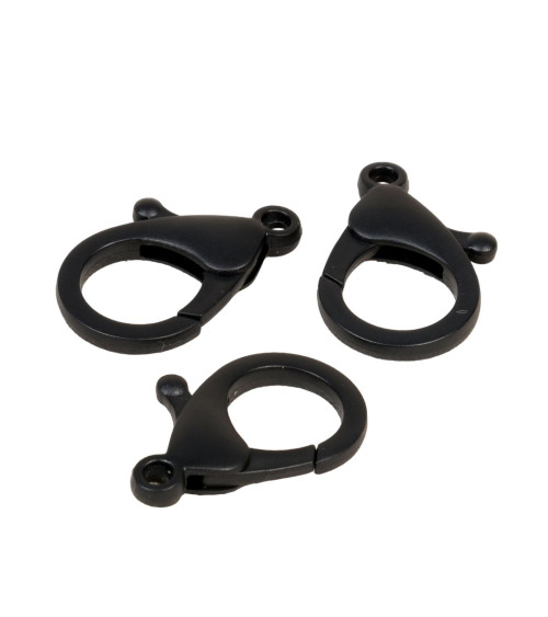 Set of 4 plastic carabiners 35x25mm black