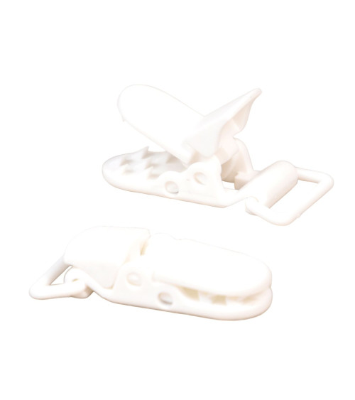 Set of 4 plastic buckles 25x42mm white