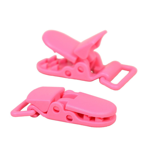 Set of 4 plastic buckles 25x42mm pink