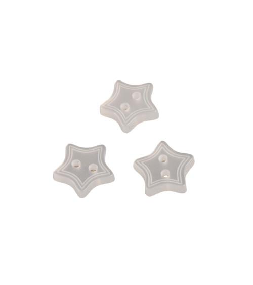 2-hole white star button 13mm