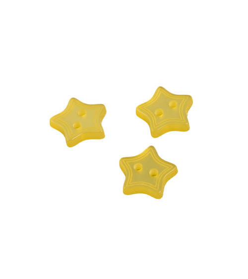 2-hole button, mimosa yellow star, 13mm