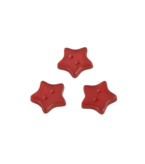 Roter Sternknopf mit 2 Löchern, 13 mm