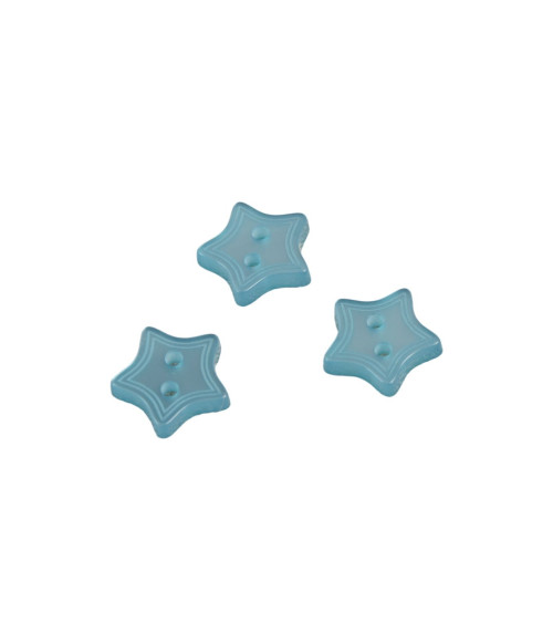 2-hole petrol blue star button 13mm