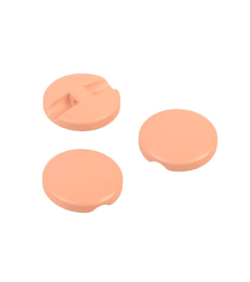 Single round button orange peach 18mm