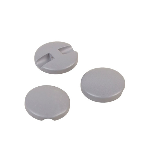 Simple round button ash gray 18mm