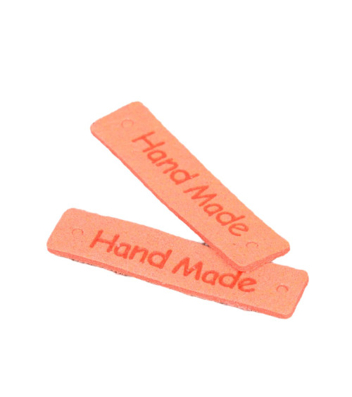 Set of 5 "handmade" labels 40x10mm orange