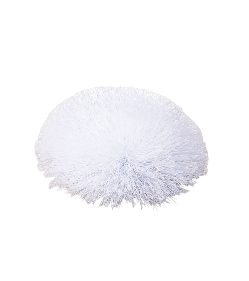 Broche flor peluda 7cm blanco