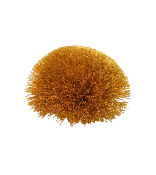 Fluffly flower brooch 7cm mustard yellow