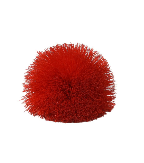 7cm red fluffly flower brooch