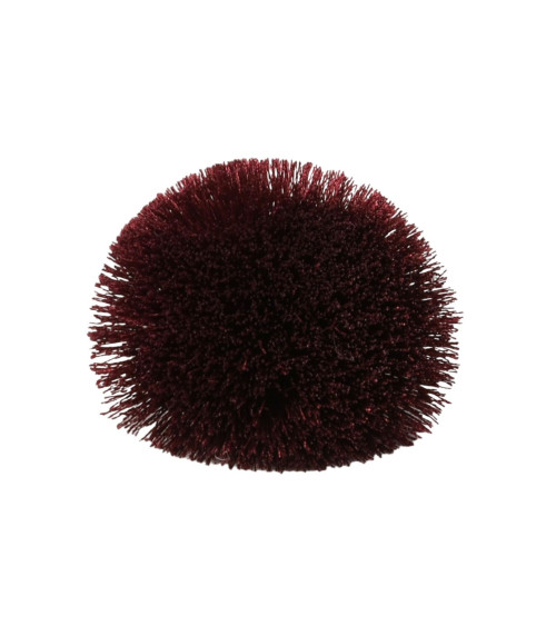 7cm burgundy red fluffly flower brooch