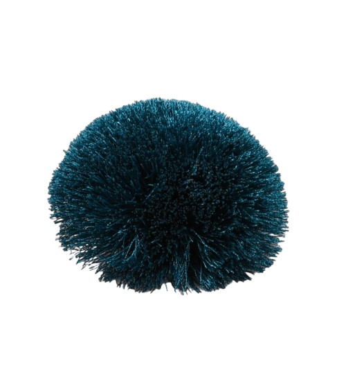 Fluffly Blumenbrosche 7cm Petrolblau