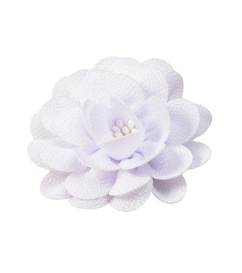 Broche flor 8,5cm blanco