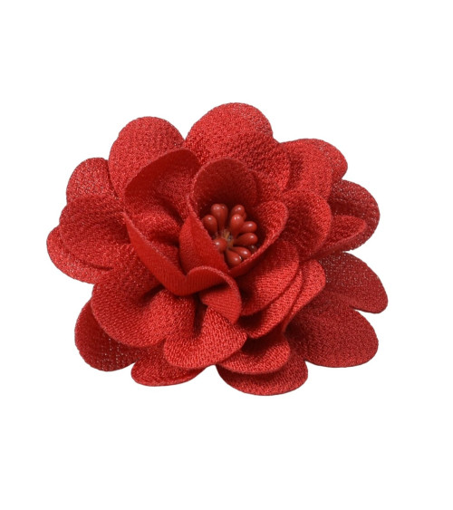 Broche flor 8,5cm rojo