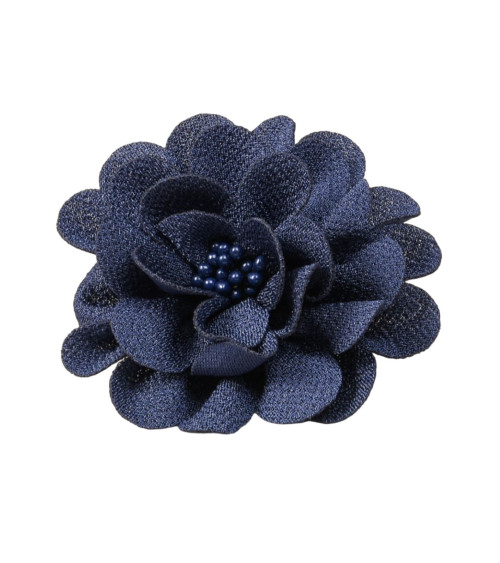 8.5cm navy blue flower brooch