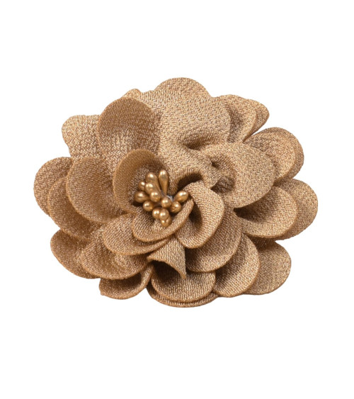 Blumenbrosche 8,5cm beige