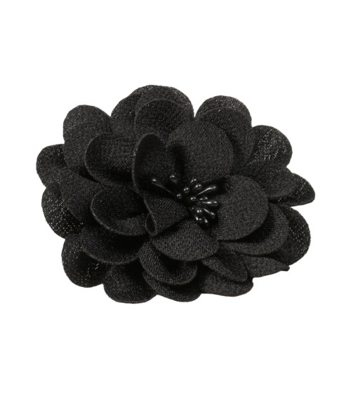 Blumenbrosche 8,5cm schwarz