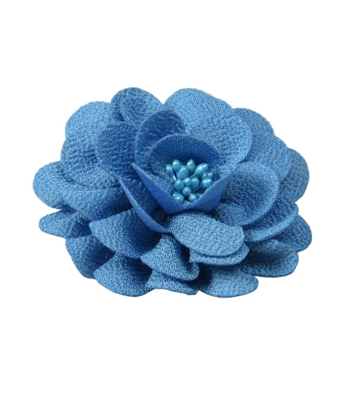 Blumenbrosche 8,5cm blau