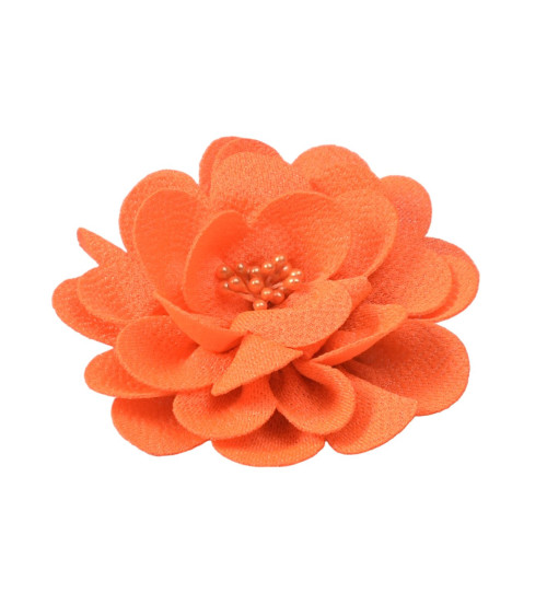 8.5cm fluorescent orange flower brooch