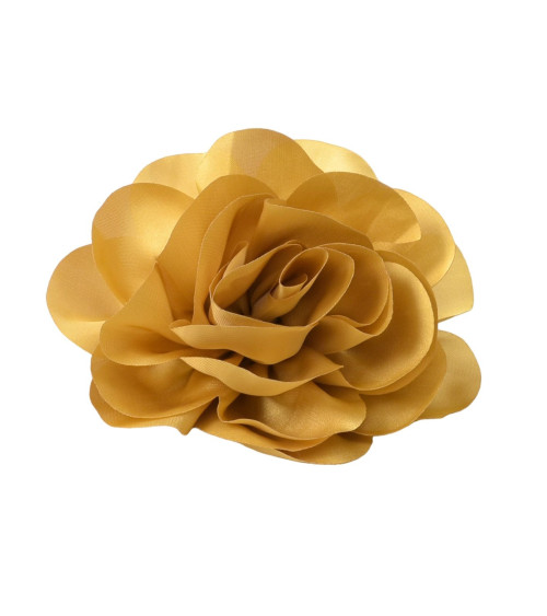 Blumenbrosche 11cm goldgelb