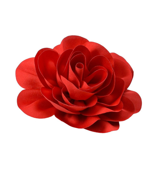 11cm red flower brooch