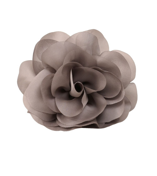 Blumenbrosche 11cm grau