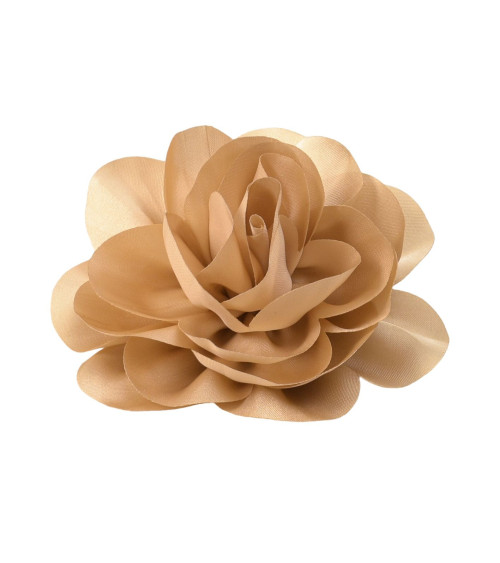 Blumenbrosche 11cm beige