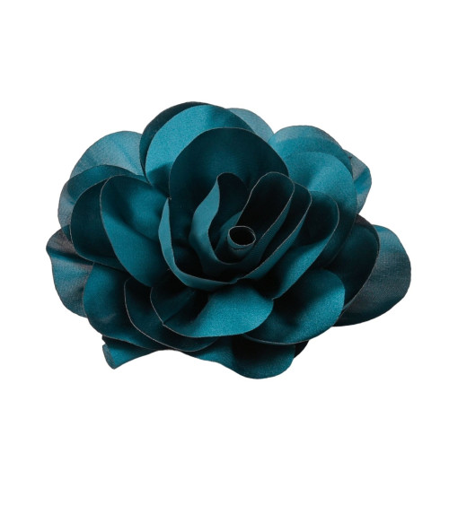 Broche de flores 11cm azul petróleo