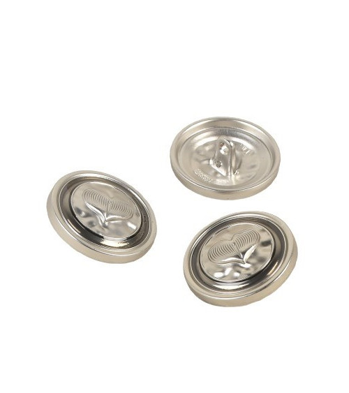 Silver heart metal button 23mm