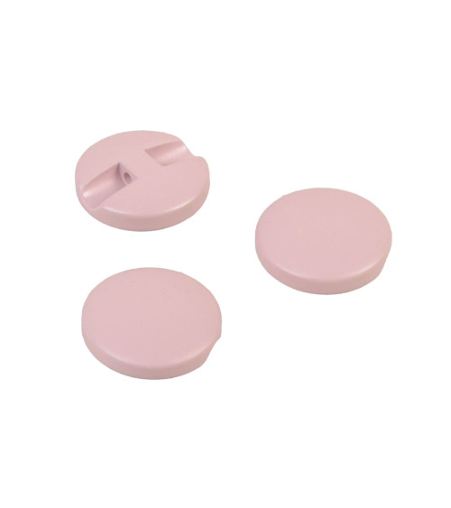 Set di 6 bottoni rotondi semplici alloro rosa 18 mm