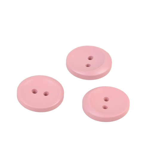 Set di 6 bottoni rotondi alloro rosa a 2 fori 17 mm