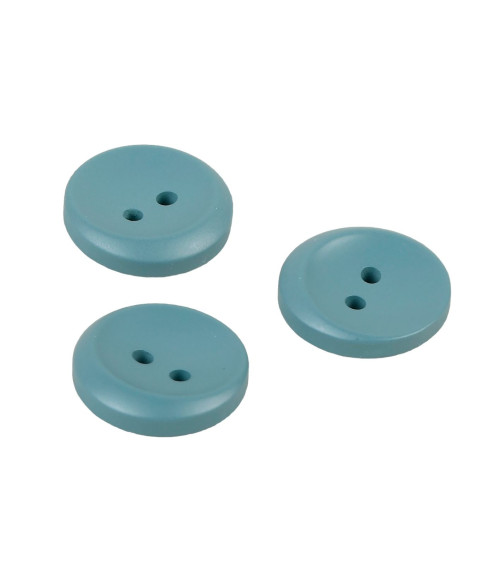 Set of 6 pale green round 2-hole buttons 17mm